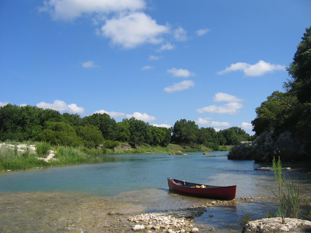 Canoeing on the Guadalupe River in Texas